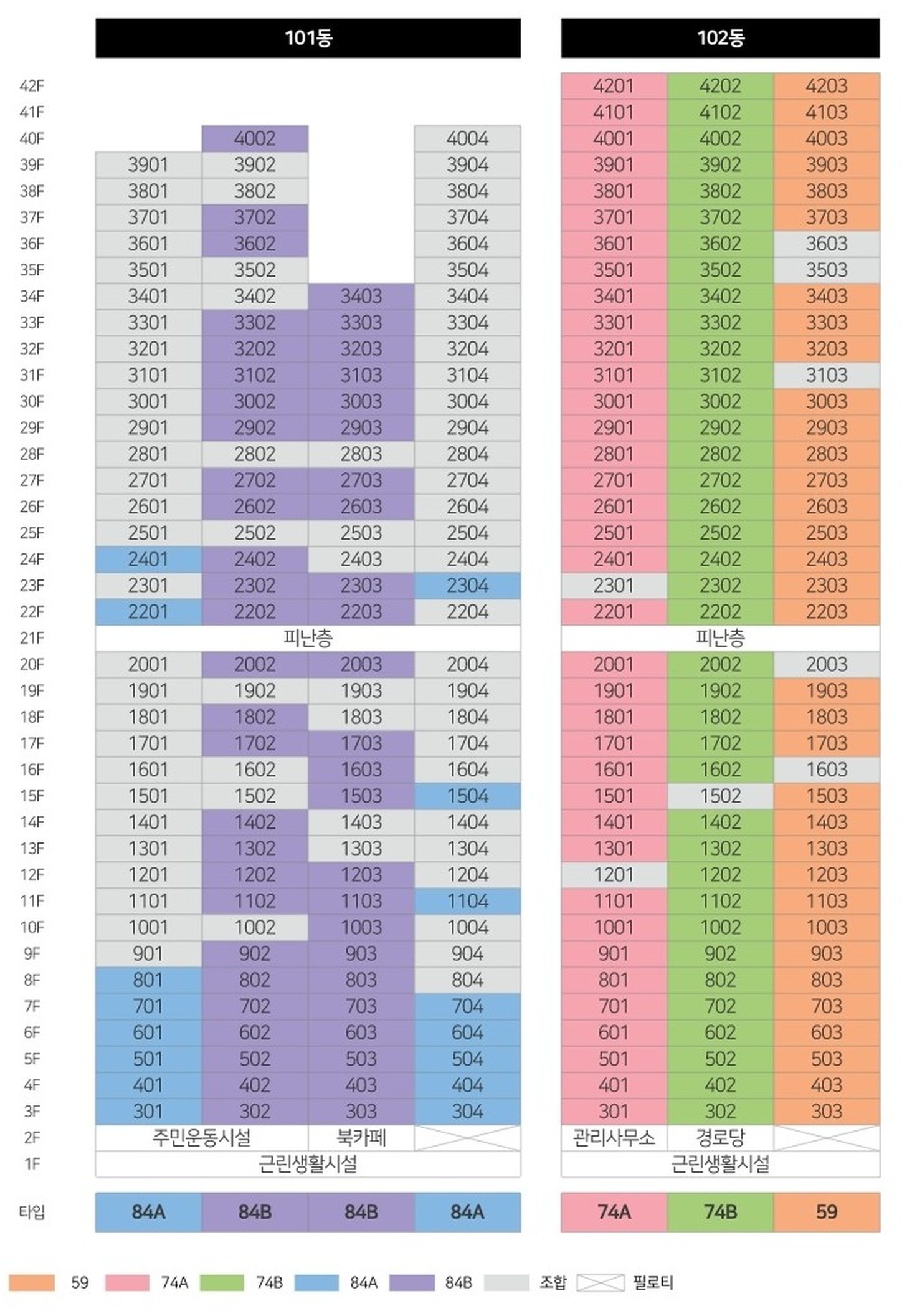 두산위브더제니스 대연 공식 동호수배치도